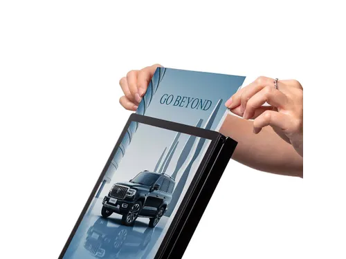Verlichte Brochure Standaard LED Slide In A4 Zwart