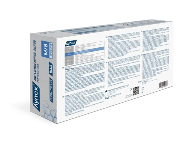 Handschoen Hynex nitril M blauw extra sterk 5gr 100 stuks
