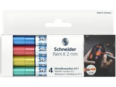 Metallic marker Schneider Paint-It 011 2mm etui 4st. (metallic blauw,
