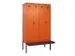 locker met bank,voor scheiding van kleding,HxBxD 2120x1200x815mm,4vak