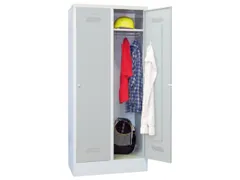 locker,RAL 7035,HxBxD 1850x800x500mm,2vak,vak B 400mm,draaigrendel