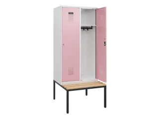 locker met bank,HxBxD 1950x800x815mm,2vak,vak B 400mm,cilinderslot - 1