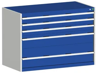 ladekast 900x1300x750mm 5laden zware lasten RAL7035 front RAL5010 - 1
