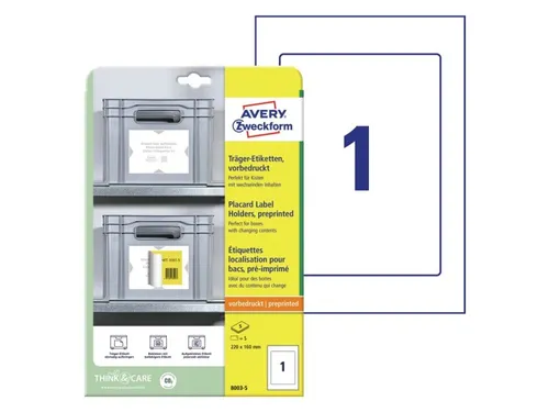 Avery Zweckform 8003 Voorbedrukte positioneeretiketten 220x160mm 5 st.