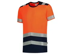 Tricorp 103006 T-shirt, fluo oranje/inktblauw, maat M, per paar