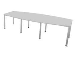vergadertafel,HxBxD 740x2800x1200mm,vatvormig,MP-lichtgrijs