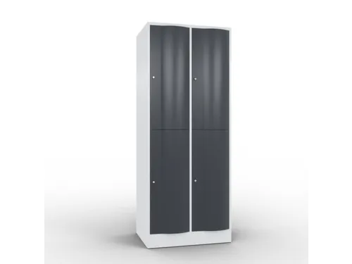 lockerkast cil.slot 1950x770x640mm 2x2 vakken RAL7035 front RAL7021