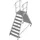bordestrap,verrijdbaar,bordes H 1,95m,2x8treden m. R13-laag,aluminium