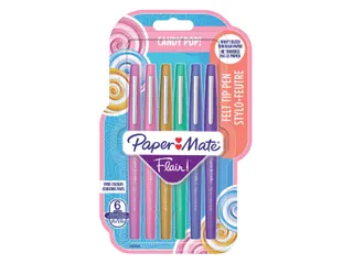 Fineliner Paper Mate Flair Candy Pop! medium assorti blister à 6 stuk - 1