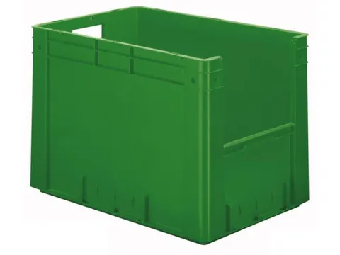 Euronorm Stapelkrat Groen 420x600x400mm 80l Gesloten Grijpopening