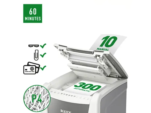 Papiervernietiger Leitz IQ Auto+ Office 300 P-4 snippers 4x28mm
