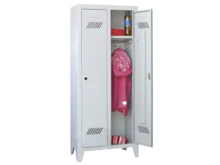 lockerkast v. kinderen,HxBxD 1300x530x300mm,2vak,RAL7035,front RAL5012 - 2