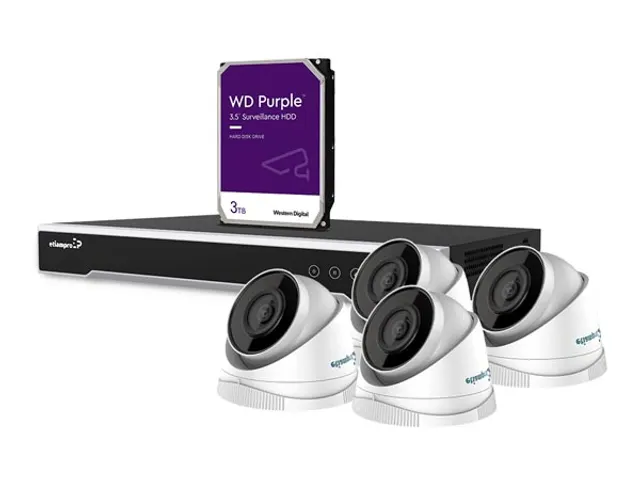 4MP IP-Videobewakingsset - 8-Kanaals NVR-Recorder - 4 x Witte IP Dome