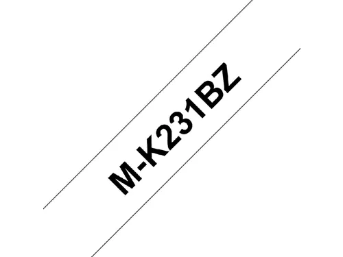 Labeltape Brother P-touch M-K231 ongelamineerd 12mm zwart op wit