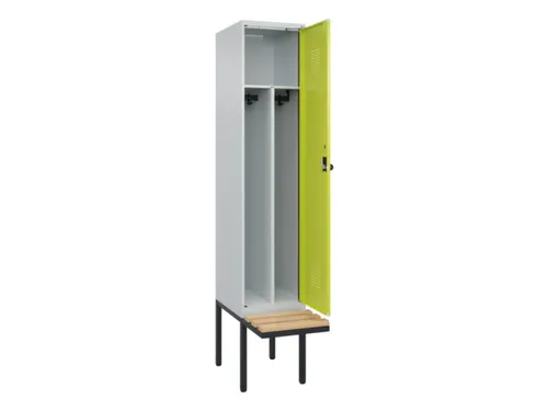 locker met bank,voor scheiding van kleding,HxBxD 2120x400x815mm,1vak