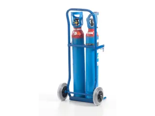 Flessenkar,draagverm. 100kg,2x10l fles,m. ketting,RAL5010,TPE-banden - 7