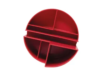 Pennenkoker MAULroundbox Blauwe Engel recycled 6 vaks rood - 6