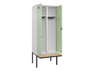 locker met bank,voor scheiding van kleding,HxBxD 2120x800x815mm,2vak - 1