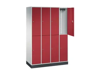 Dubbeldekse garderobekast,RAL 7035/RAL 3003,HxBxD 1950x1220x500mm - 1