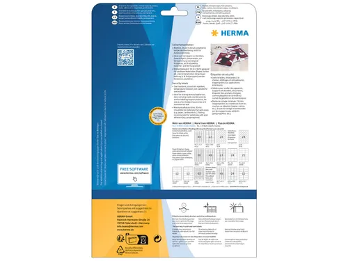 HERMA 4233 Veiligheidsetiketten A4 63,5x29,6mm Wit 675 stuks