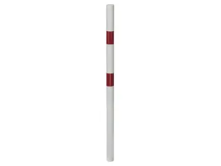 Afzetpaal Ronde Buis Ø 60Mm Om In Te Betonneren Platte Kop Wit/rood - 2
