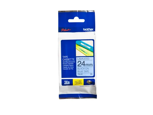 Labeltape Brother P-touch TZe-551 standaard 24mm zwart op blauw