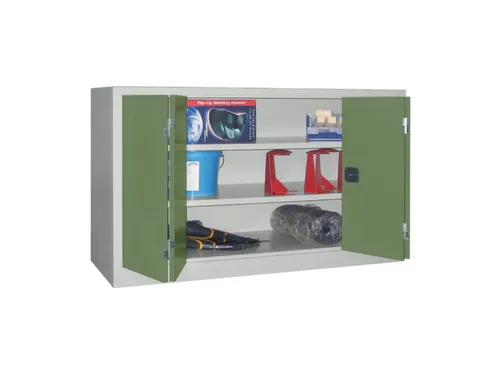 Ruime Vouwdeurkast 1000x1500x500mm 2legborden Ral7035 Front Ral6011