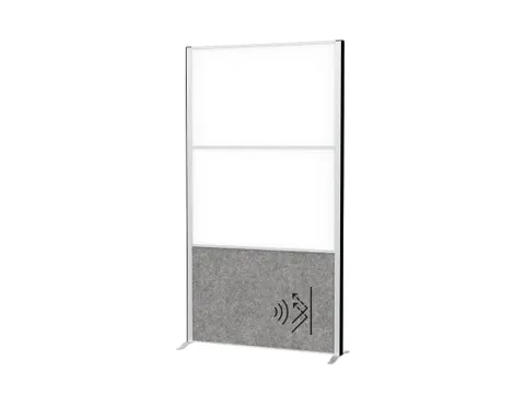 MAULconnecto Scheidingswand 2x whiteboard 1x Donker Frame Zilver