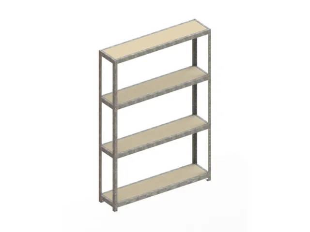 Breedvakstelling 2470x1700x400mm Vaklast 500kg 4 Houten Legborden