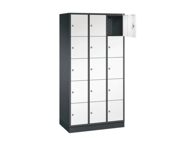 lockerkast,HxBxD 1950x920x500mm,3x5vakken,cil.-slot,sokkel