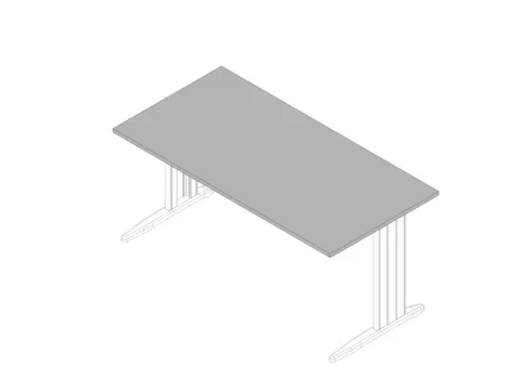 bureau,HxBxD 730x1600x800mm,blad grijs,C-voet wit