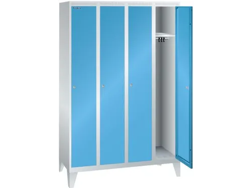 garderobekast,HxBxD 1850x1200x500mm,4vak,vak B 300mm,cil.-slot,voeten