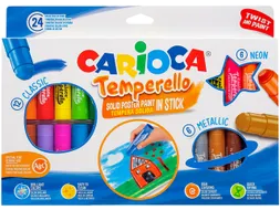 Verfstift Carioca Temperello set à 24 kleuren