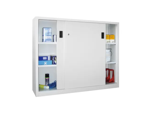 schuifdeurkast,HxBxD 1200x1500x400mm,RAL7035,front RAL7035