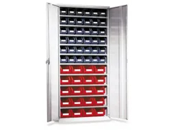 Stellingkast Met 56zichtbakken Hxbxd 1950x950x400mm Ral7035
