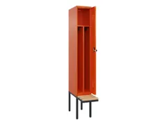 locker met bank,voor scheiding van kleding,HxBxD 2120x300x815mm,1vak
