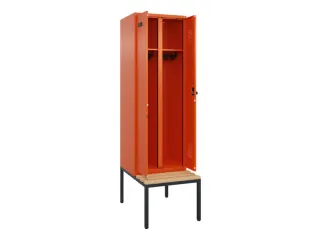 locker met bank,voor scheiding van kleding,HxBxD 2120x600x815mm,2vak - 1