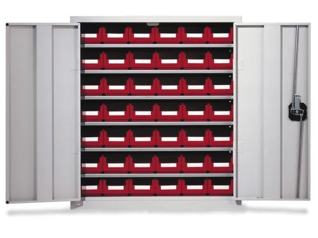 Wandkast Staalplaat 780 x 690 x 285 mm 42 Magazijnbakken Pe Ral 7035