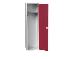Lockerkast 2000x525x550mm 1 vak, vleugeldeur, RAL7035 + RAL3004 - 1