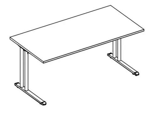 In hoogte verstelbaar bureau,HxBxD 720-840x2000x800mm,Bl-wit