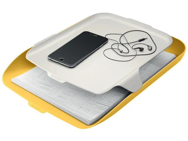 Brievenbak Leitz Cosy met desk organiser geel A4