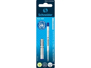 Balpenvulling Schneider Eco blauw 2 stuks op blister - 1