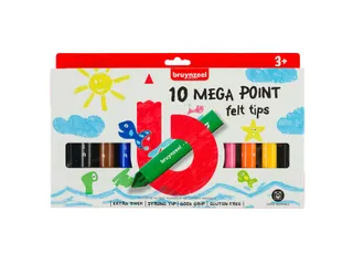 Viltstift Bruynzeel Kids Mega Point assorti 10 stuks - 4