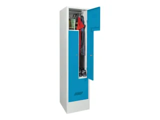 Z-garderobekast,HxBxD 1850x400x500mm,vak B 400mm,RAL7035,front RAL5012 - 2