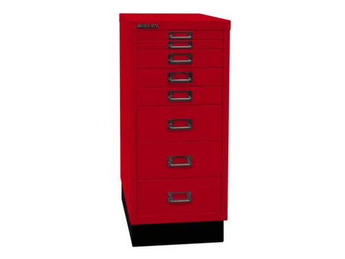 kantoor-ladekast HxBxD 670x279x380mm 8 laden romp kardinaalrood staal