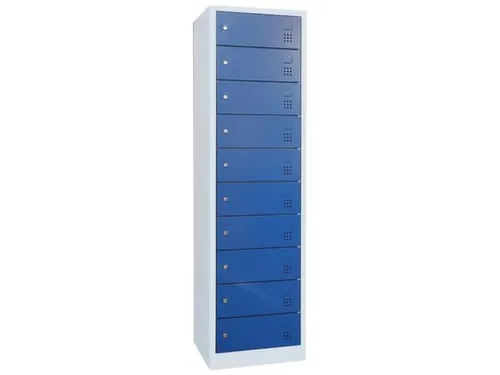 acculaadkast 1800x500x500mm 230V 10stekkerdozen/vakken front RAL5010