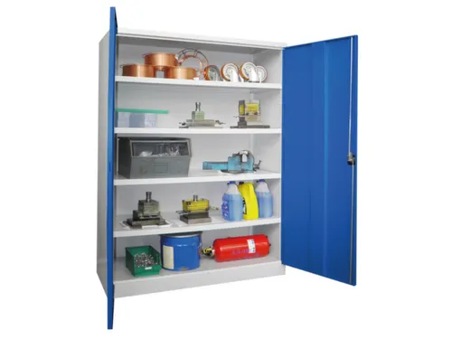 zwaarlastkast met openslaande deuren,RAL7035,front RAL5010