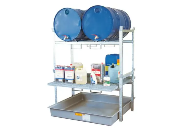 Aftapstelling 1410x1250x1620mm V. 2x200l Vaten M. Bak 220l Rooster