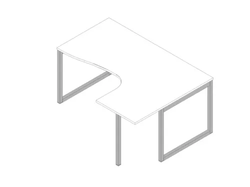 hoek-bureau,HxBxD 730x1600x1200mm,blad wit,verdieping rechts
