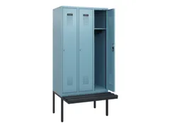 locker met bank,HxBxD 1950x900x815mm,3vak,vak B 300mm,cilinderslot